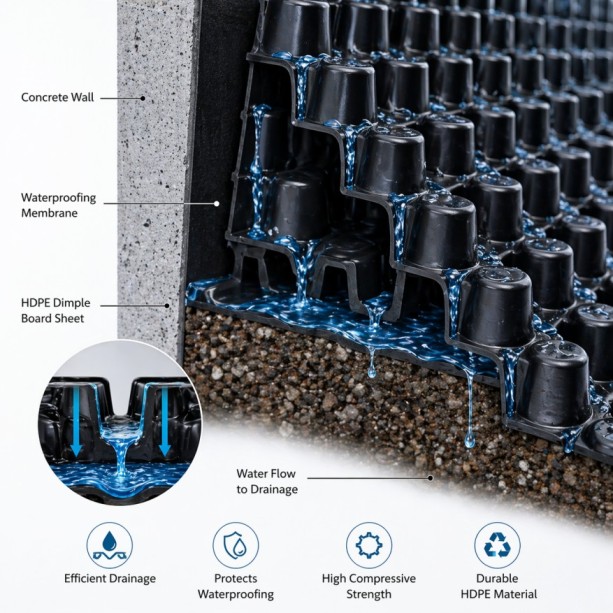 Drainage Dimple Board Sheet Supplier in Hyderabad by Sai Sravanthi Enterprises