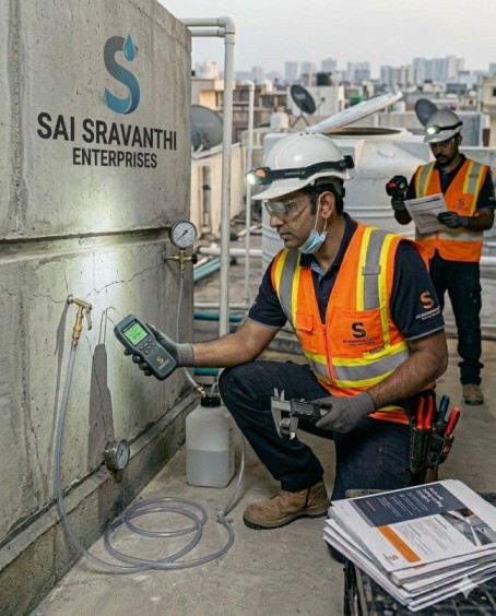 Water Tank Waterproofing Services in Hyderabad by sai Sravanti enterprises