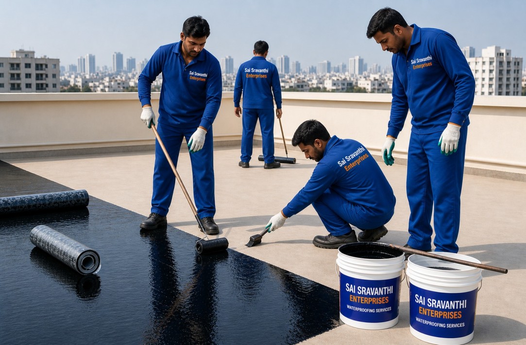 Terrace Waterproofing Services in Hyderabad by Sai Sravanthi Enterprises