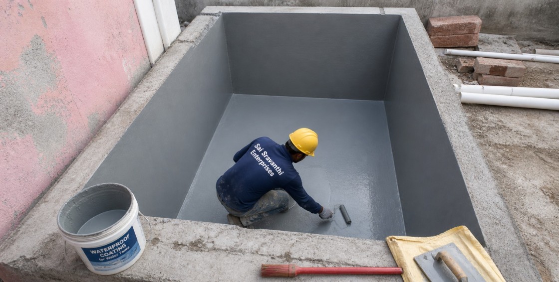 Watertank waterproofing services in hyderabad by sai sravanthi enterprises