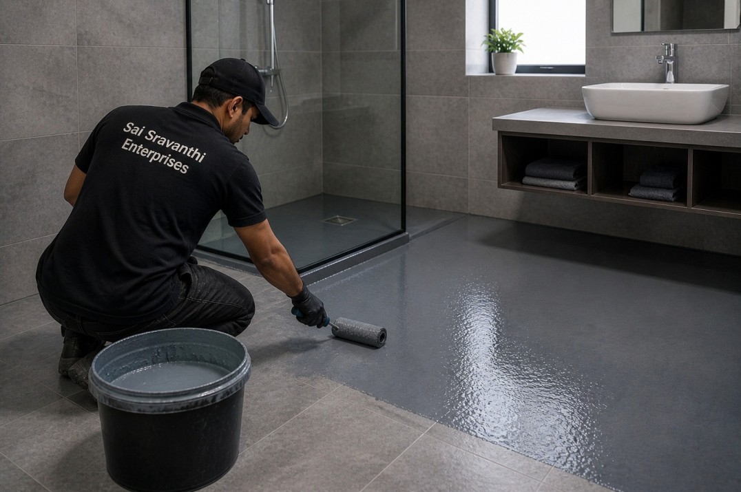 Bathroom Waterproofing Services in Hyderabad by Sai Sravanthi Enterprises